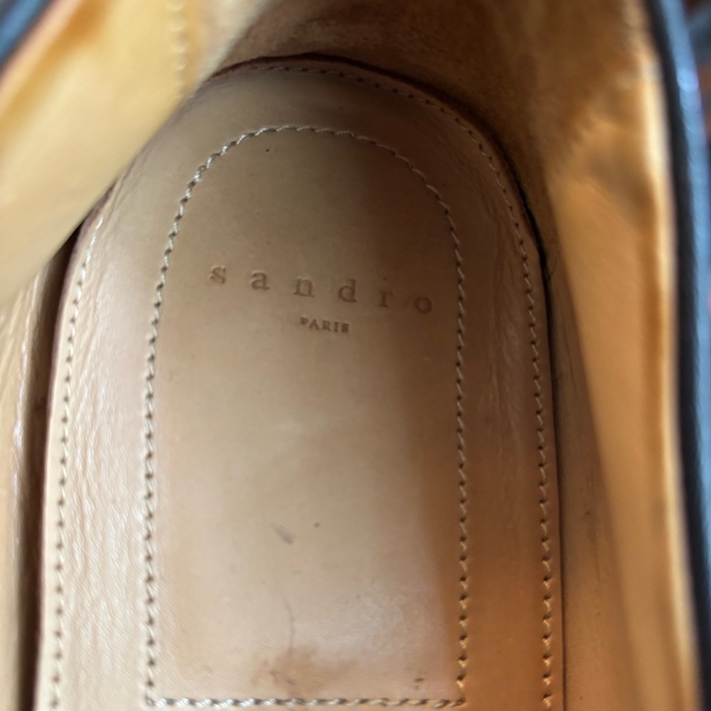 Sandro Black Leather Men's Slip-On Loafers - Picture 7 of 8